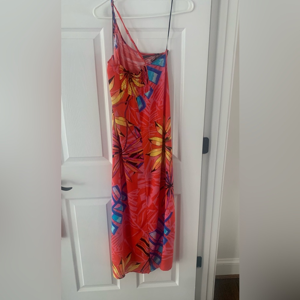 NWT. Desigual asymmetrical dress. Multicoloured tropical print. Never used